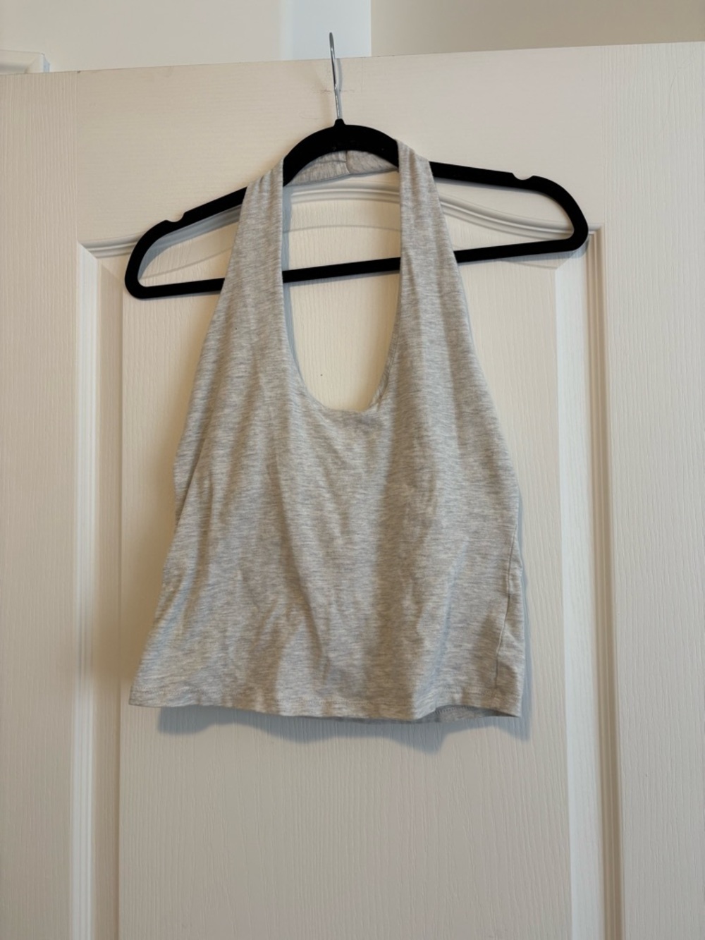 Light Gray Halter Crop Tank Top
